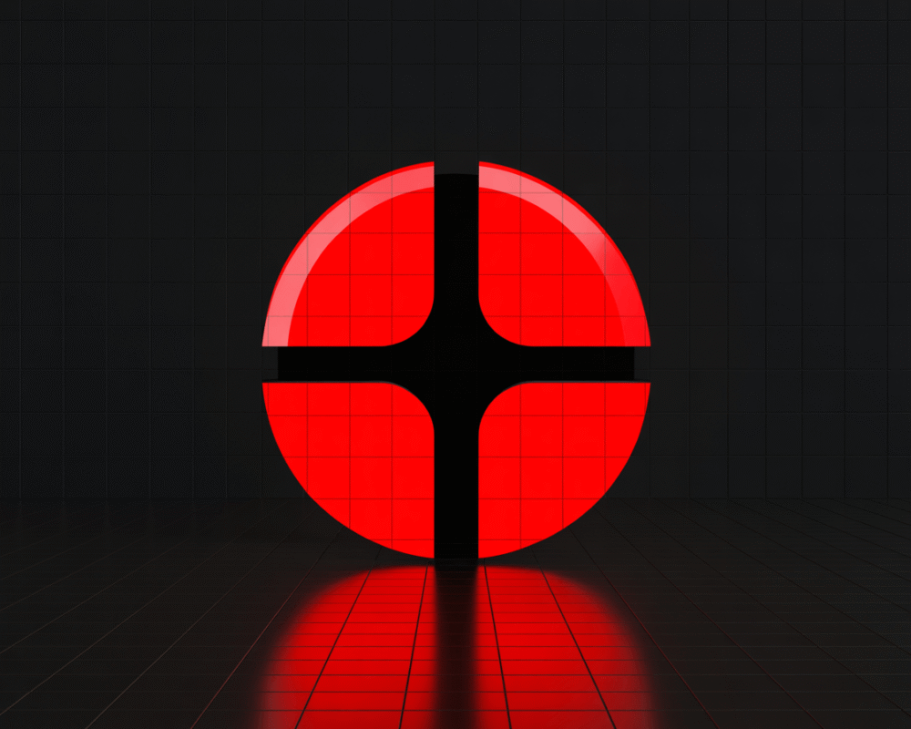 red circle divided in 4